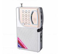 Denash Radio Am FM SW Portátil con Batería Recargable de 800 MAh Antena de 21 Cm de Largo Sintonizador Digital Conector para Auriculares de 3,5 Mm para Emergencias en Viajes de Ca (Silver)