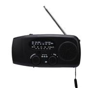 Denash Radio de Manivela de Emergencia, Radio Meteorológica Portátil de Energía Solar de 10000 MAh con Linterna LED, para Am FM NOAA WB Kit de Supervivencia de Emergencia para Acampar (Black)