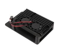 Denash Raspi 4b de Aleación de Aluminio con Dos Ventiladores para una Buena Sación de Calor, Modelos aplicables: Raspi 4b, Color: Negro