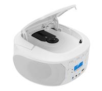 Denash Reproductor de CD Portátil, MP3 USB de Carga Superior Portátil AUX en Radio FM para el Hogar con Salida de Auriculares, 5 Configuraciones de Ecualizador, Canal Anterior (Enchufe de la UE)