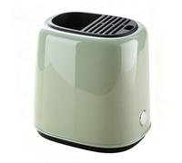 Denash Soporte para Utensilios, Organizador de Cubiertos para Encimera con Orificios de Drenaje, Carrito de Cubiertos de Plástico para Palillos, Cucharas, Tenedores, Cuchillos, He (GREEN)