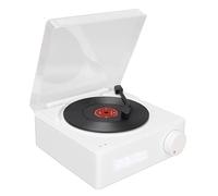 Denash Sound Estéreo Estéreo con 360 Discos en Altavoz Retro -Speaker (White)