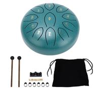 Denash Tambor de Lengüeta de Acero Al Carbono de 6 Pulgadas y 11 Tonos, Instrumento Musical de Apariencia Elegante con Diseño de Chakra para Exteriores, Oasis Tranquilo como Sonido de (GREEN)