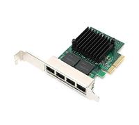 Denash Tarjeta de Red PCI-E Gigabit con Chipset I350am4, Adaptador Ethernet de 4 Puertos de Alto Rendimiento para la Virtualización, para Entusiastas/Profesionales de la Red