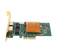 Denash Tarjeta de Red PCI Express Dual Port Gigabit Ethernet Adaptador para el Chip I350, Aceleración de Hardware para la Red del Servidor con 2 Puertos RJ45, Interfaz PCIe X4 para/Servidor