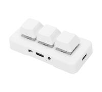 Denash Teclado de 3 Teclas, Teclado Mecánico Ergonómico, Compacto y Personalizado con Conexión Inalámbrica USB 2.4G con Cable, para Juegos y Trabajo en OS X (White)