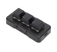 Denash Teclado de 3 Teclas, Teclado Mecánico Ergonómico, Compacto y Personalizado con Conexión Inalámbrica USB 2.4G con Cable, para Juegos y Trabajo en OS X (Black)