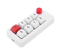 Denash Teclado de Definición de Macro, 8 Teclas Teclado Programable con Material ABS para Soporte de OS X, Intervaloración de Tecla Completa y Conexión con Cable (White)