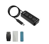 Denash Teclado de Programación USB de 3 Teclas, Mini Teclado Multifunción Personalizable con Banda Magnética, de Acceso Directo Macro con una Sola Mano para Juegos, Oficina, Copiar y Pegar, Puntos