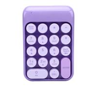 Denash Teclado Numérico Inalámbrico de 18 Teclas 2.4G y Teclado Numérico Bluetooth con Pulsaciones Suaves y Silenciosas Teclas Ergonómicas para Hojas de Cálculo de Entrada de Da (Purple)