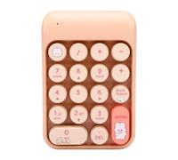 Denash Teclado Numérico Inalámbrico de 18 Teclas 2.4G y Teclado Numérico Bluetooth con Pulsaciones Suaves y Silenciosas Teclas Ergonómicas para Hojas de Cálculo de Entrada de Da (Color del té con