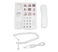 Denash Teléfono con Botones Grandes, 9 Botones Grandes, Volumen Ajustable, Altavoz, Indicador de Llamada LED Brillante, Dial de Memoria con Rellamada Rápida, para Personas Mayores con