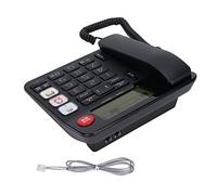 Denash Teléfono de Casa de Botón Grande Simple para Personas Mayores: Selección de Almacenamiento y Visualización para Personas Mayores Usan (Black)