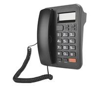 Denash Teléfono de Escritorio con Cable KX -T2022CID con Pantalla de Identificación de Llamada Dual para el Uso de Hogar y Oficina, Material ABS Negro