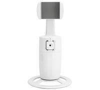 Denash Trípode de Seguimiento de la Cara Automática 360 Grados Rotación Soporte de Teléfono Inteligente para Zoom de Transmisión de Video en Vivo, Material ABS (White)