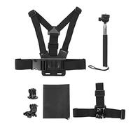 Denash Universal 5 en 1 Action Camera Kit Selfie Stick y Mount J Hook para Cámaras Deportivas de Ciclismo y esquí PC + Nylon