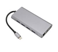 Denash USB C -Hub -Multiport Adaptador con 11 en 1 Estación de Acoplamiento USB C para la Computadora Portátil PC Pro, Aleación de Aluminio Deep Sky PD Estación de Acoplamiento de Embarque