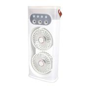Denash Ventilador Enfriador de Aire Portátil de Doble Cabezal con 3 Velocidades y 3 Nieblas (WHITE)