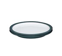 Denby Greenwich - Juego de 2 platos medianos - Vajilla verde y blanca apta para lavavajillas y microondas de 22 cm - Vajilla de cerámica esmaltada - Resistente a astillas y grietas