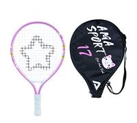 DENDAWEN - Raqueta de Tenis para niños pequeños, 43,2 cm, Color Rosa para niñas, con Bolsa para el Hombro, Color Rosa bebé, 17
