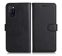 DENDICO Funda para OPPO A52 / OPPO A72 / OPPO A92, Billetera Carcasa de Piel PU con Ranuras para Tarjetas, Magnético Funda para OPPO A52 / OPPO A72 / OPPO A92, Negro