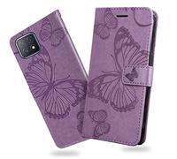 DENDICO Funda para OPPO A73 5G / OPPO A72 5G / OPPO Reno 4Z, Magnético Libro Funda de Cuero PU para OPPO A73 5G / OPPO A72 5G / OPPO A92S, Diseño en Relieve Carcasa con Ranura para Tarjeta, Púrpura