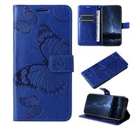 DENDICO Funda para Realme C51, Diseño en Relieve Carcasa con Ranura para Tarjeta, Magnético Libro Funda de Cuero PU para Realme C51, Azul
