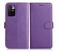 DENDICO Funda para Xiaomi Redmi 10 / Redmi 10 Prime, Billetera Carcasa de Piel PU con Ranuras para Tarjetas, Magnético Funda para Xiaomi Redmi 10 / Redmi 10 Prime, Púrpura