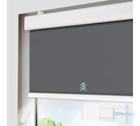 DENFOON Persianas Enrollables Eléctricas Solares, Persiana Enrollable Térmica con Mando a Distancia, Persiana Enrollable Opaca sin/con Taladrado, Easyfix Klemmfix, Motor de Tubo con Batería Recargable