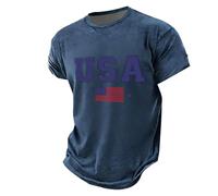 DENGJIAMY 250 Anniversary USA Shirt Mens Trendy 4th of July T Shirts Plus Size American Flag Tee Men Summer Patriotic Tee Short Sleeve, azul, 5XL