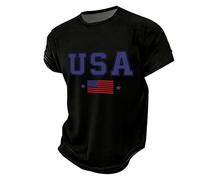 DENGJIAMY 250 Anniversary USA Shirt Mens Trendy 4th of July T Shirts Plus Size American Flag Tee Men Summer Patriotic Tee Short Sleeve, Negro, XXL