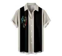 DENGJIAMY - Camisas de manga corta con estampado de clave de sol y notas musicales para hombre, talla grande, camisa hawaiana con botones, para vacaciones, playa, trajes de verano para hombre, Z21