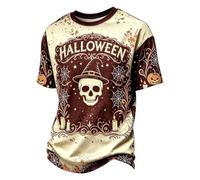 DENGJIAMY - Camiseta de Halloween para hombre, talla grande, diseño gráfico