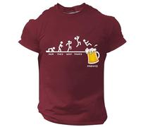 DENGJIAMY - Camiseta de manga corta para hombre con estampado divertido para el Oktoberfest, talla grande, cuello redondo, manga corta, para vacaciones, rosso, 4XL