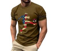 DENGJIAMY - Camiseta de manga corta para hombre, diseño del 250 aniversario de Estados Unidos, para el 4 de julio, talla grande, patriótica, Café Z25, XXL