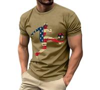 DENGJIAMY - Camiseta de manga corta para hombre, diseño del 250 aniversario de Estados Unidos, para el 4 de julio, talla grande, patriótica, Z25 caqui, 3XL