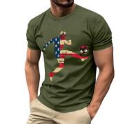 DENGJIAMY - Camiseta de manga corta para hombre, diseño del 250 aniversario de Estados Unidos, para el 4 de julio, talla grande, patriótica, Z25 Verde, XXL