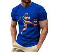 DENGJIAMY - Camiseta de manga corta para hombre, diseño del 250 aniversario de Estados Unidos, para el 4 de julio, talla grande, patriótica, Z25 azul, 3XL