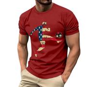 DENGJIAMY - Camiseta de manga corta para hombre, diseño del 250 aniversario de Estados Unidos, para el 4 de julio, talla grande, patriótica, Z25 rojo, 5XL