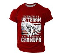 DENGJIAMY - Camiseta patriótica para hombre, diseño de "Some People Call Me A Veteran The Most Important Call Me Grandpa", para hombre, 250 aniversario, con la bandera estadounidense, rosso, L