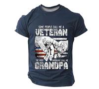 DENGJIAMY - Camiseta patriótica para hombre, diseño de "Some People Call Me A Veteran The Most Important Call Me Grandpa", para hombre, 250 aniversario, con la bandera estadounidense, azul marino, XL