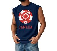 DENGJIAMY - Camiseta sin mangas para hombre, diseño gráfico de Canadá, talla grande, chaleco con estampado de fútbol, casual, deportes, fitness, verano, correr, camiseta sin mangas para hombre, azul