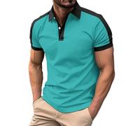 DENGJIAMY - Camiseta tipo polo para hombre, talla grande, clásica, básica, para negocios, golf, informal, elegante, cuello en V, manga corta, botones a la moda, ropa de verano para hombre, Z35 Color