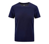 DENGJIAMY - Camisetas deportivas para hombre, estilo casual, para correr, entrenamiento, manga corta, talla grande, atlética, culturismo, transpirable, ropa de verano para hombre, azul oscuro, 5XL