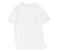 DENGJIAMY - Camisetas lisas para hombre, talla grande, casual, de manga corta, para verano, cuello redondo, básicas, clásicas, para hombre, blanco, M