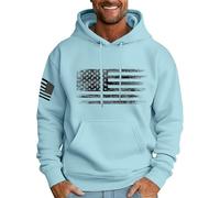 DENGJIAMY God Is My Refuge - Sudadera con capucha para hombre, informal, de manga larga, moderna, con estampado de letras cristianas, Z15 Bandera Americana Azul, XXL