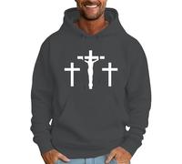 DENGJIAMY God Is My Refuge - Sudadera con capucha para hombre, informal, de manga larga, moderna, con estampado de letras cristianas, Z11 Cross Print Gris Oscuro, 3XL