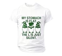 DENGJIAMY My Stomach is Flat The Lis Just Silent - Camiseta de manga corta para hombre, diseño gráfico de día de San Patricio, blanco, 5XL