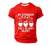 DENGJIAMY My Stomach is Flat The Lis Just Silent - Camiseta de manga corta para hombre, diseño gráfico de día de San Patricio, rosso, L