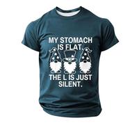 DENGJIAMY My Stomach is Flat The Lis Just Silent - Camiseta de manga corta para hombre, diseño gráfico de día de San Patricio, azul oscuro, 5XL